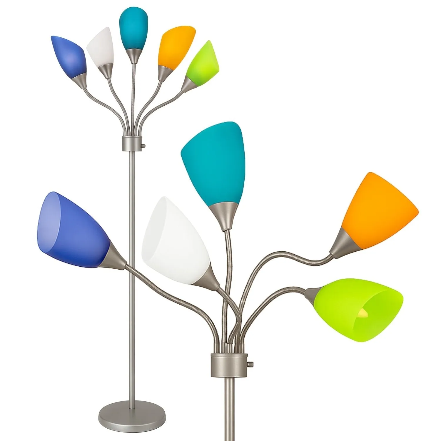 LIGHTACCENTS Modern Medusa Floor Lamp - 5 Light Standing Lamp for Bedroom and Living Room with Adjustable Acrylic White