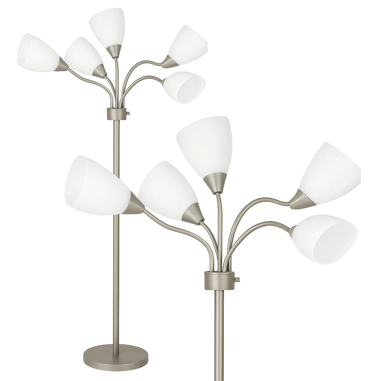 LIGHTACCENTS Modern Medusa Floor Lamp - 5 Light Standing Lamp for Bedroom and Living Room with Adjustable Acrylic White