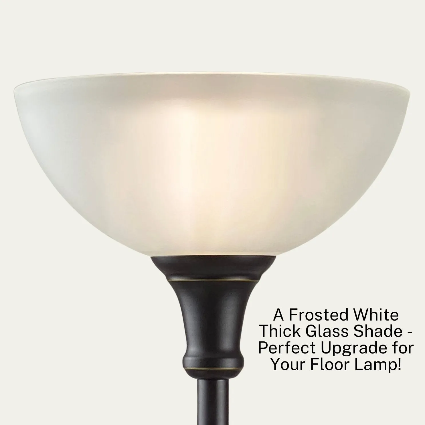 LIGHTACCENTS White Glass Lamp Shade Replacement for Floor Lamp - Lamp Shade for Floor Lamps - Glass Lamp Shade - Floor L