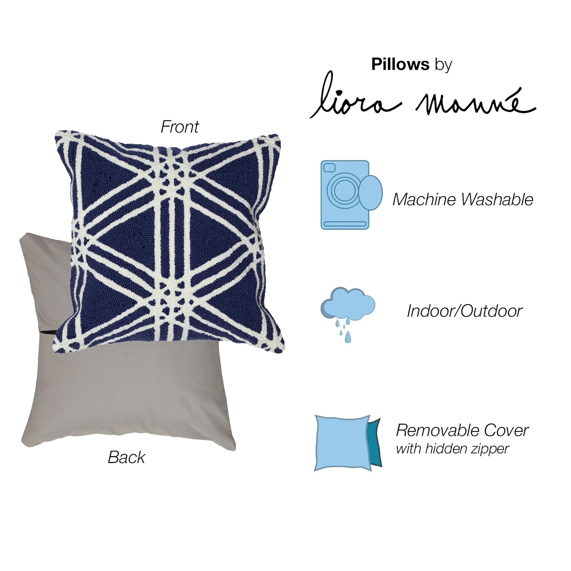 Liora Manne Frontporch Hex Indoor/Outdoor Pillow