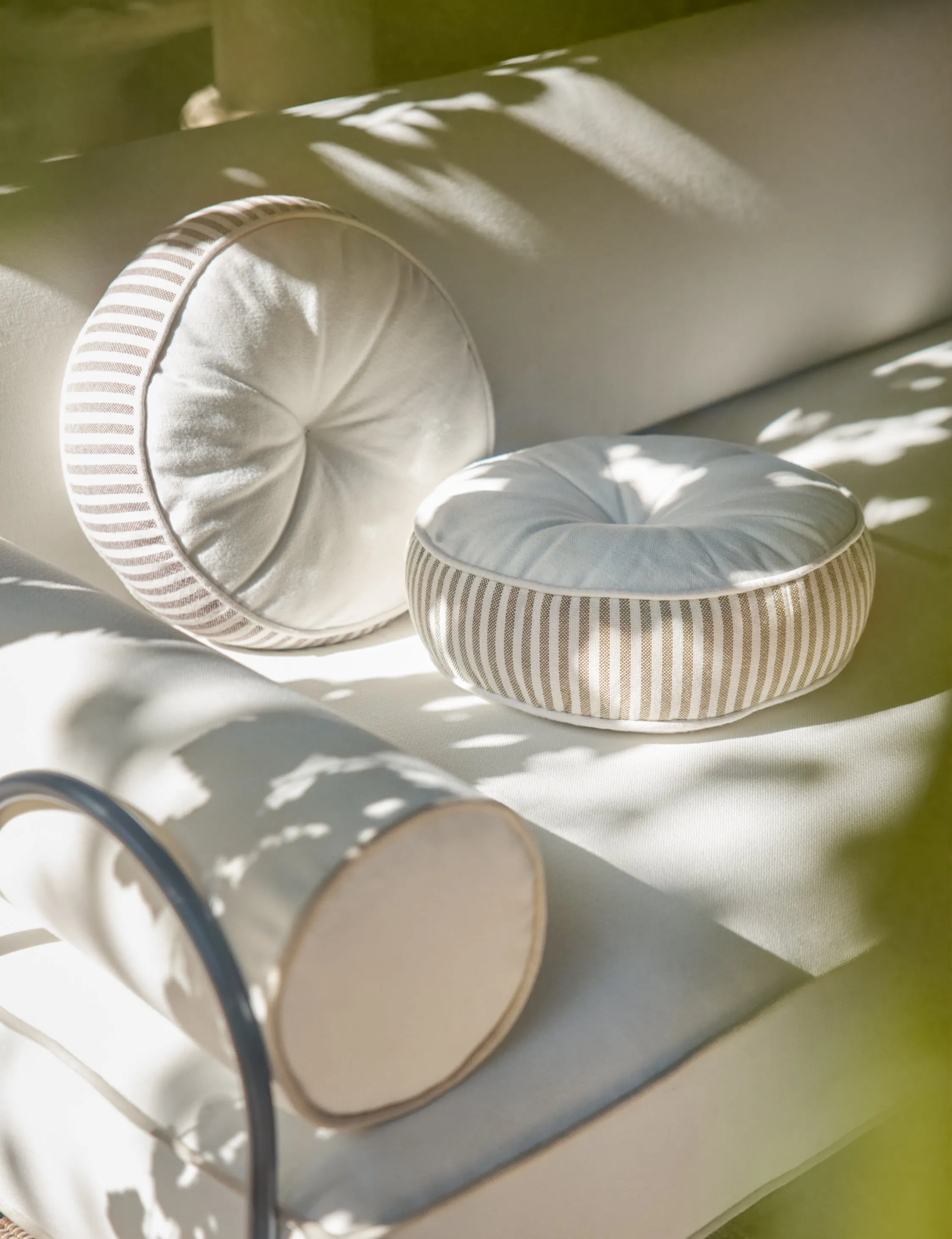 Littu Indoor / Outdoor Striped Disc Pillow by Sarah Sherman Samuel