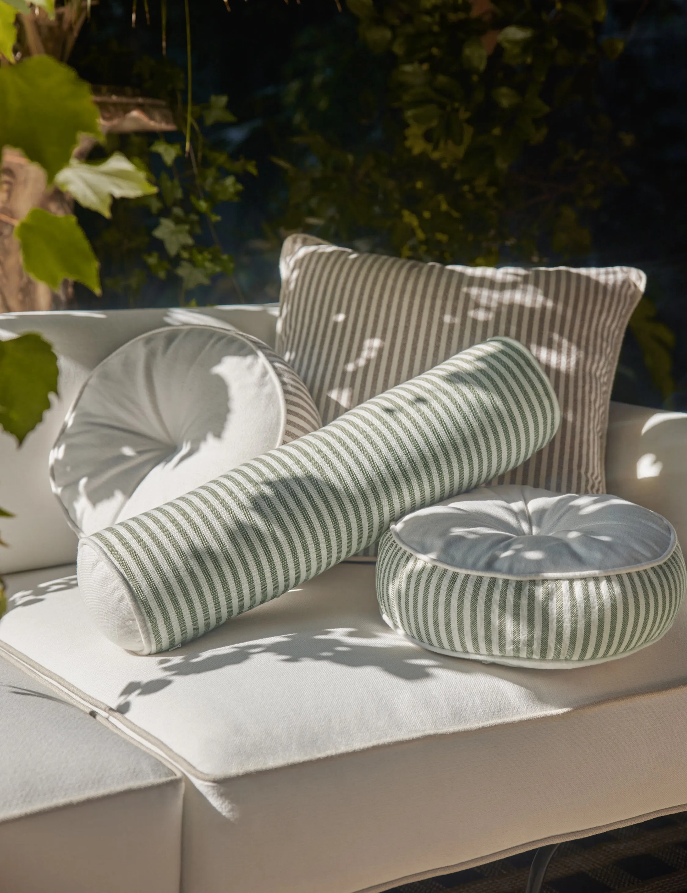 Littu Indoor / Outdoor Striped Disc Pillow by Sarah Sherman Samuel