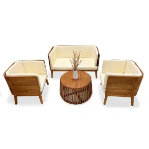 LuXeo Olivia Teak Deep Seating Set - 4 Person