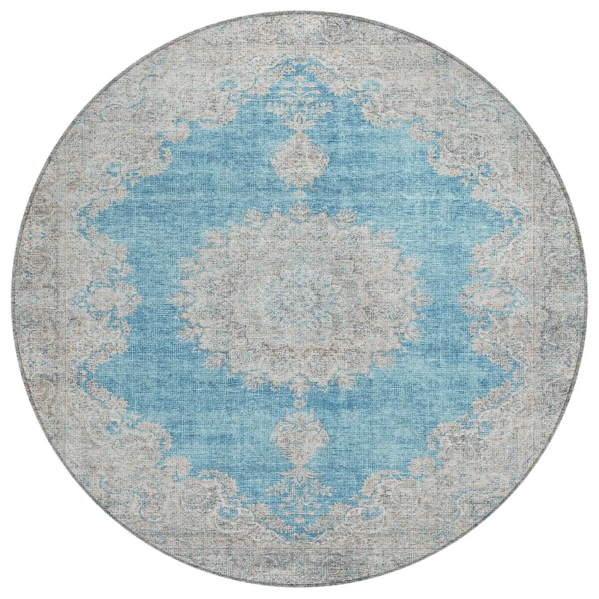 Machine Washable Indoor/ Outdoor Vintage Traditional Chantille Rug