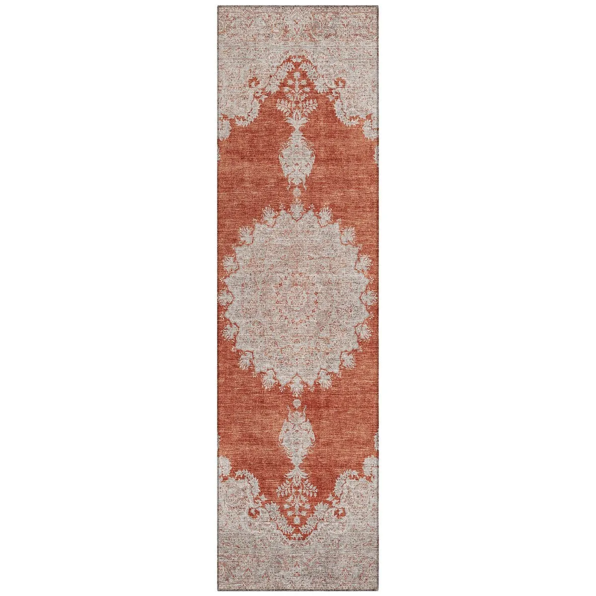 Machine Washable Indoor/ Outdoor Vintage Traditional Chantille Rug