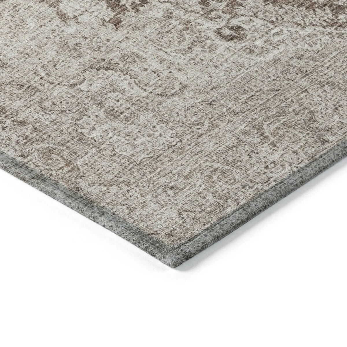 Machine Washable Indoor/ Outdoor Vintage Traditional Chantille Rug