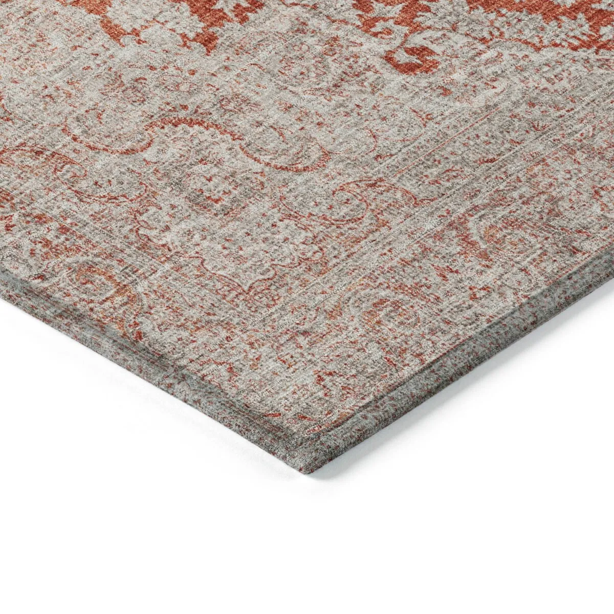 Machine Washable Indoor/ Outdoor Vintage Traditional Chantille Rug