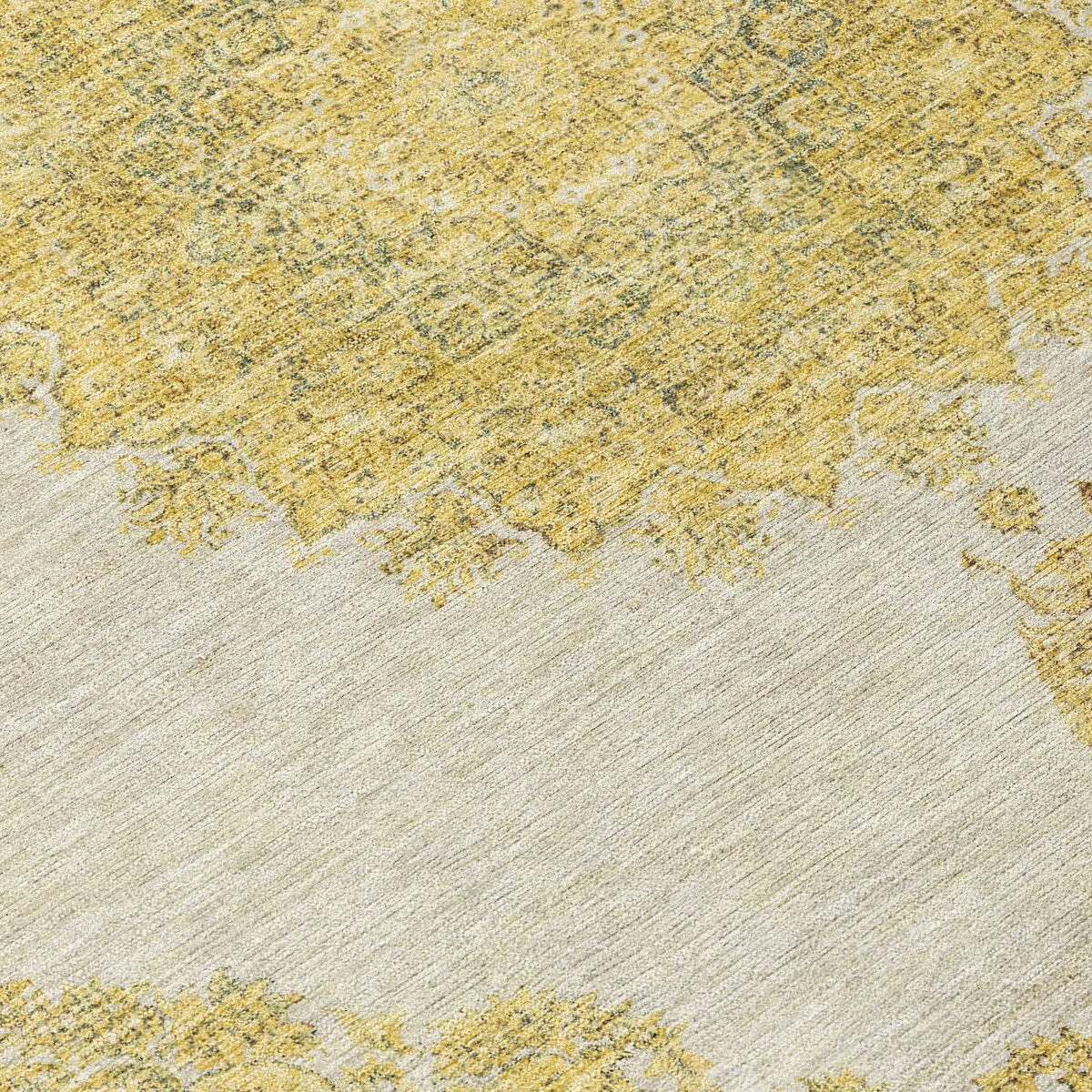 Machine Washable Indoor/ Outdoor Vintage Traditional Chantille Rug