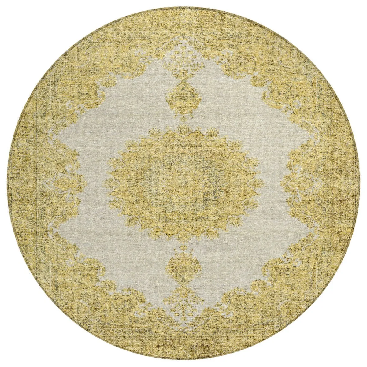 Machine Washable Indoor/ Outdoor Vintage Traditional Chantille Rug