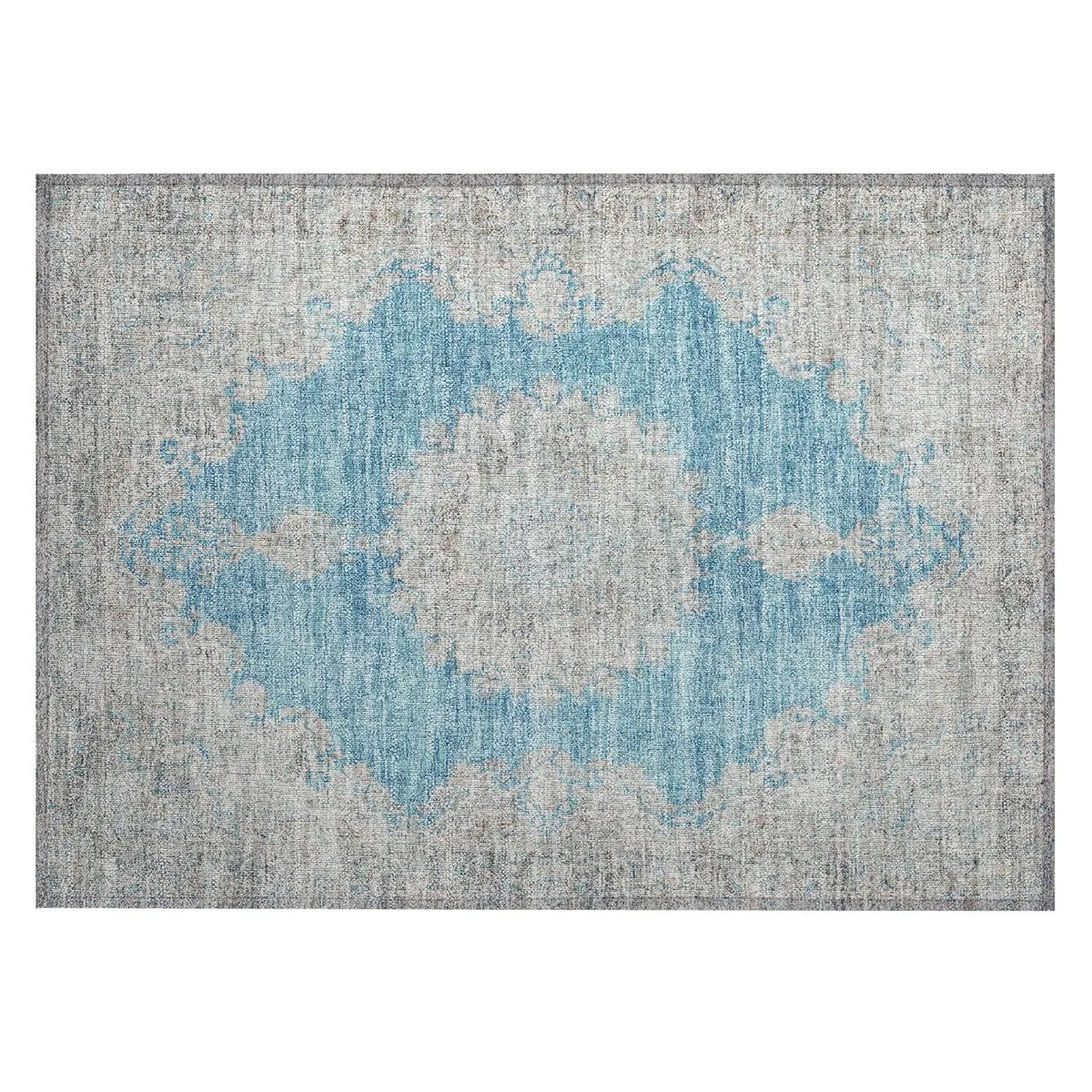 Machine Washable Indoor/ Outdoor Vintage Traditional Chantille Rug
