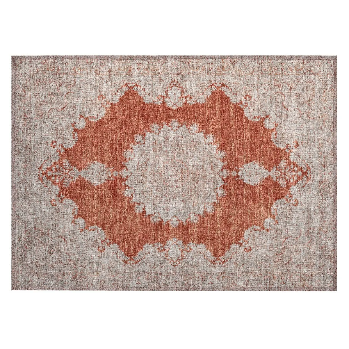Machine Washable Indoor/ Outdoor Vintage Traditional Chantille Rug