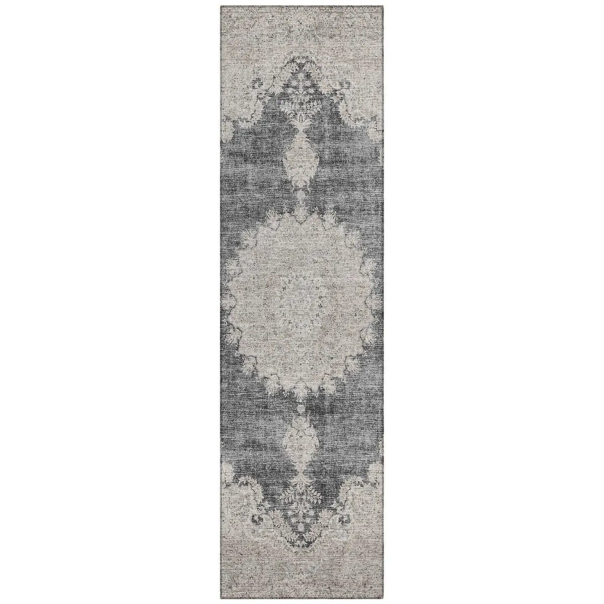Machine Washable Indoor/ Outdoor Vintage Traditional Chantille Rug