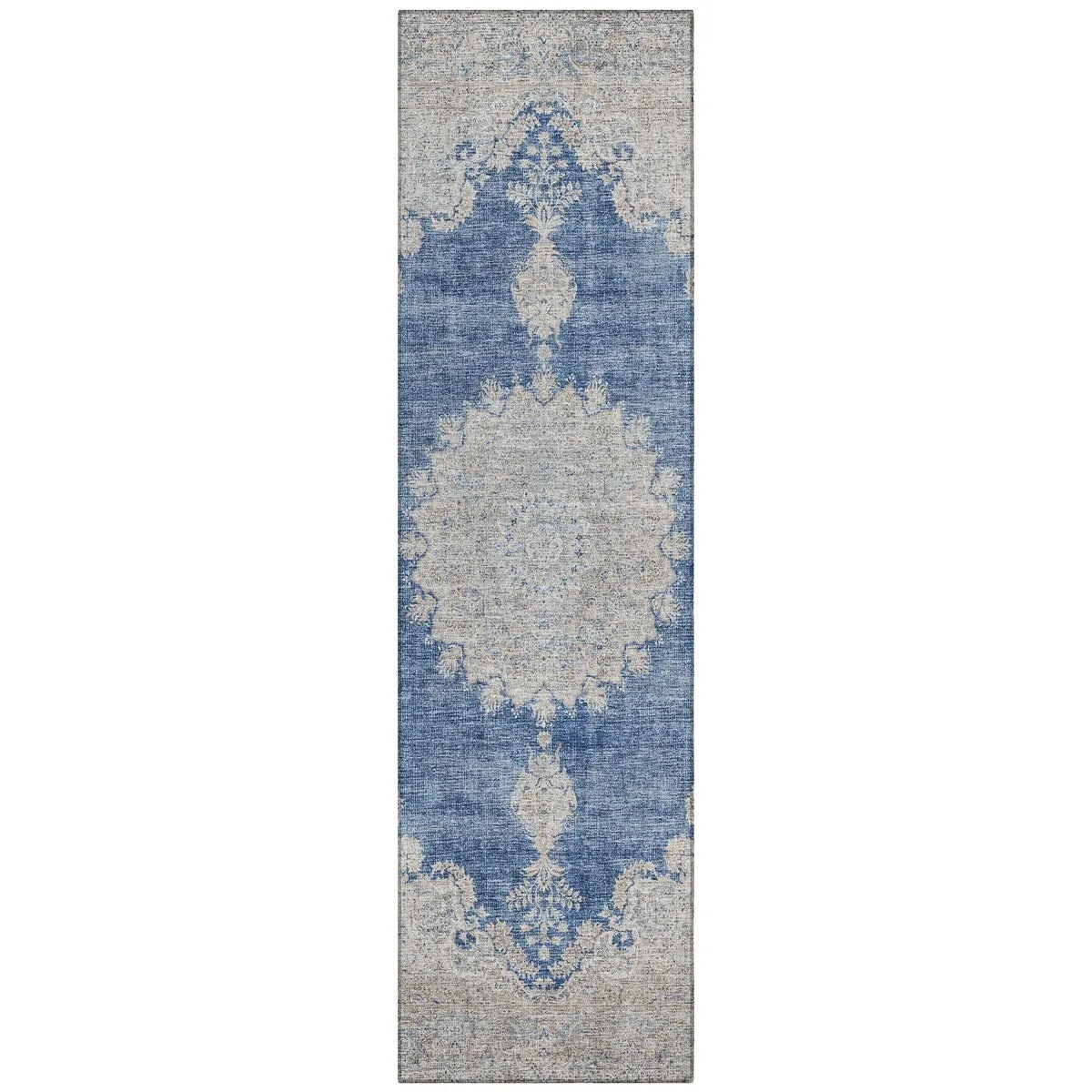 Machine Washable Indoor/ Outdoor Vintage Traditional Chantille Rug