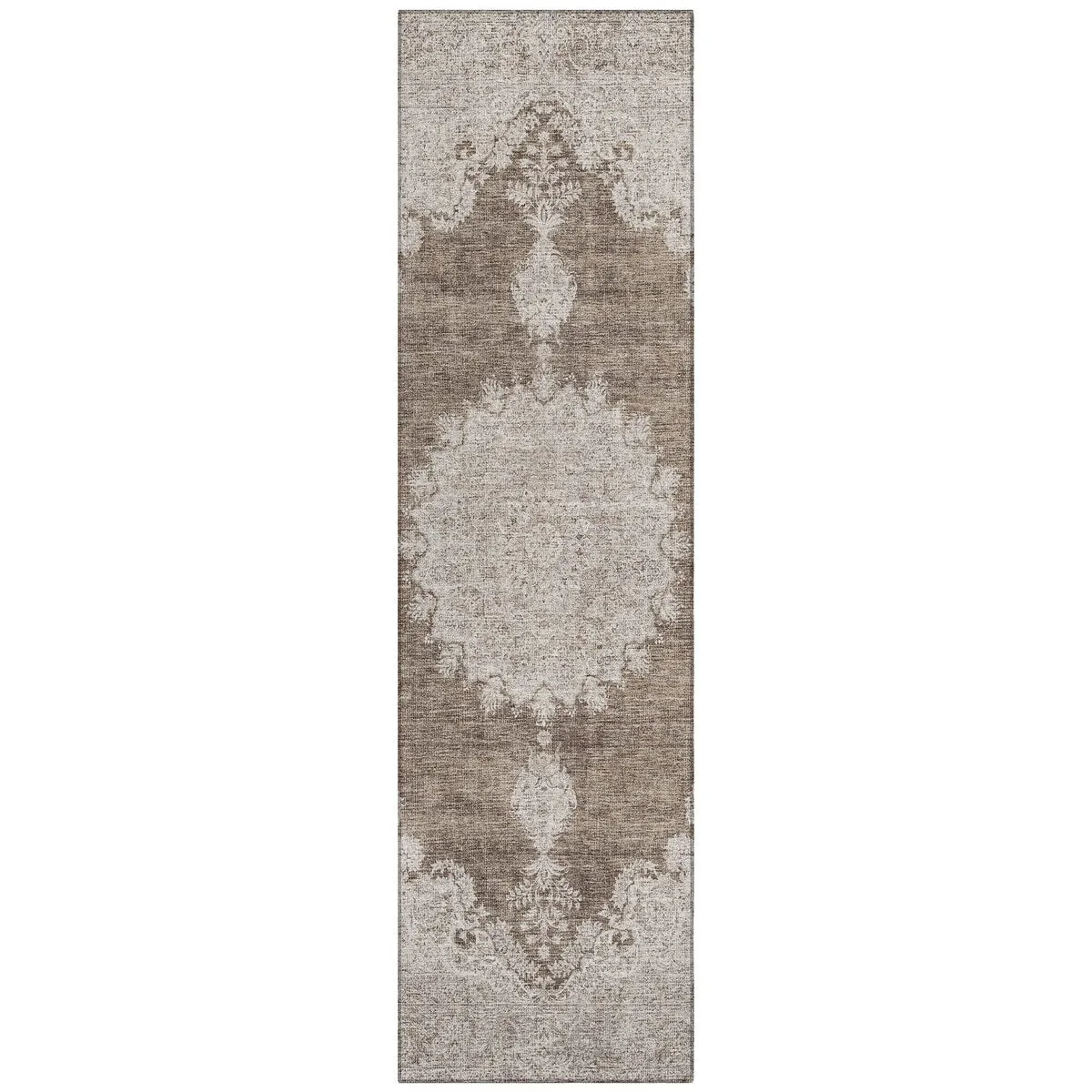 Machine Washable Indoor/ Outdoor Vintage Traditional Chantille Rug