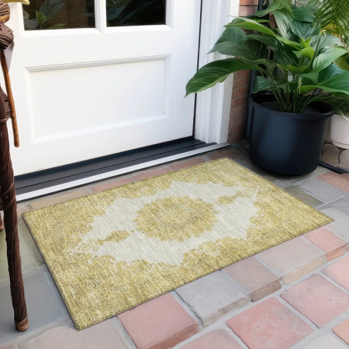 Machine Washable Indoor/ Outdoor Vintage Traditional Chantille Rug