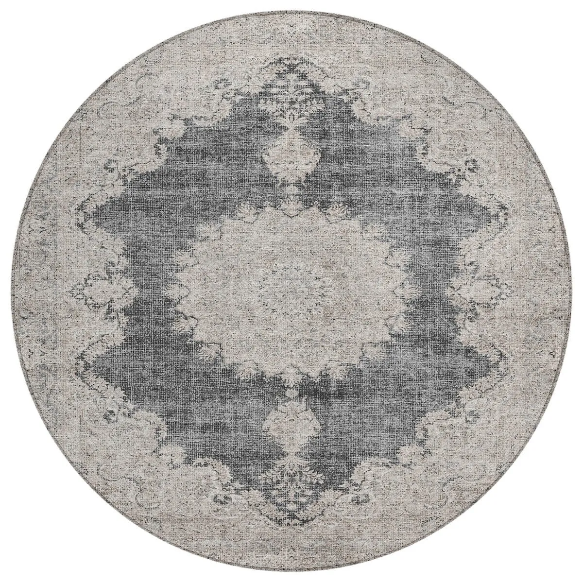 Machine Washable Indoor/ Outdoor Vintage Traditional Chantille Rug