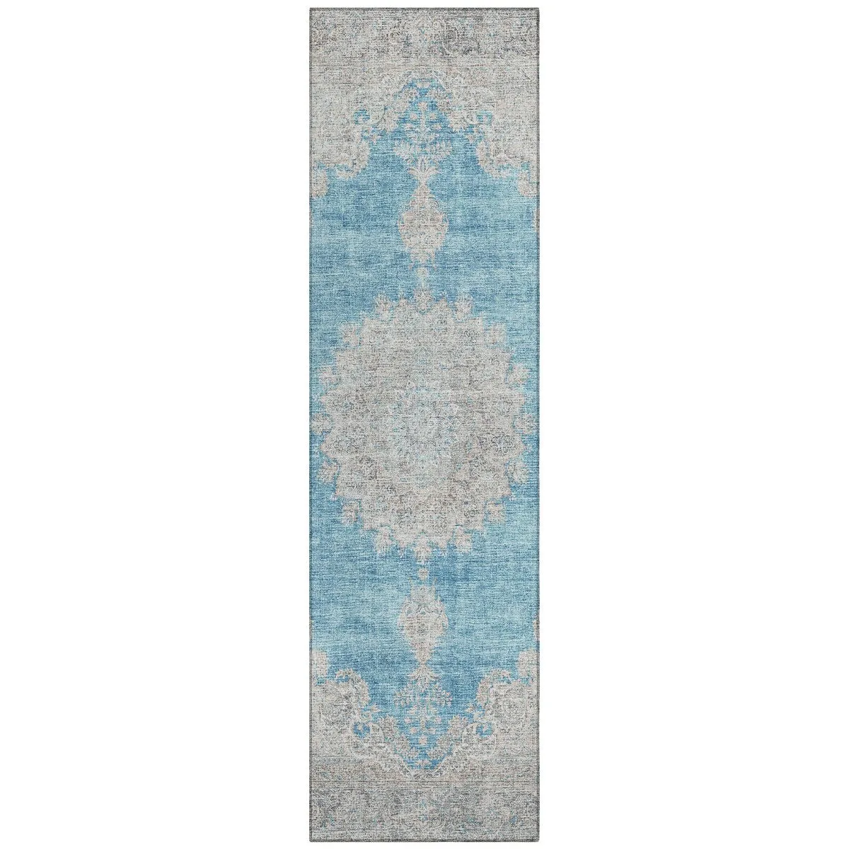 Machine Washable Indoor/ Outdoor Vintage Traditional Chantille Rug