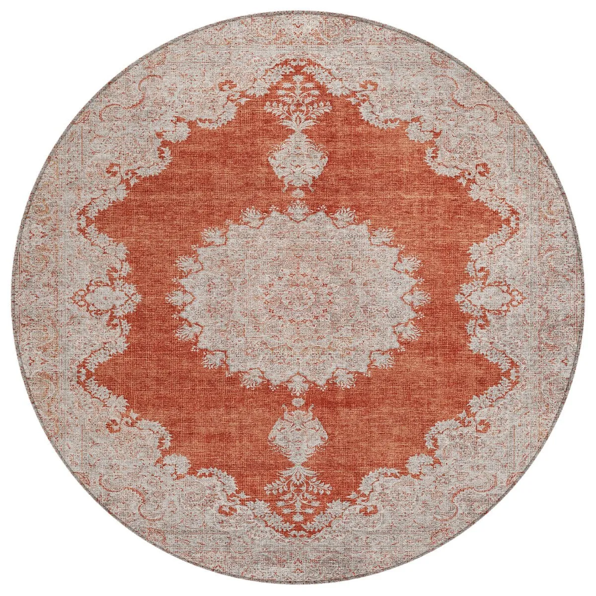 Machine Washable Indoor/ Outdoor Vintage Traditional Chantille Rug