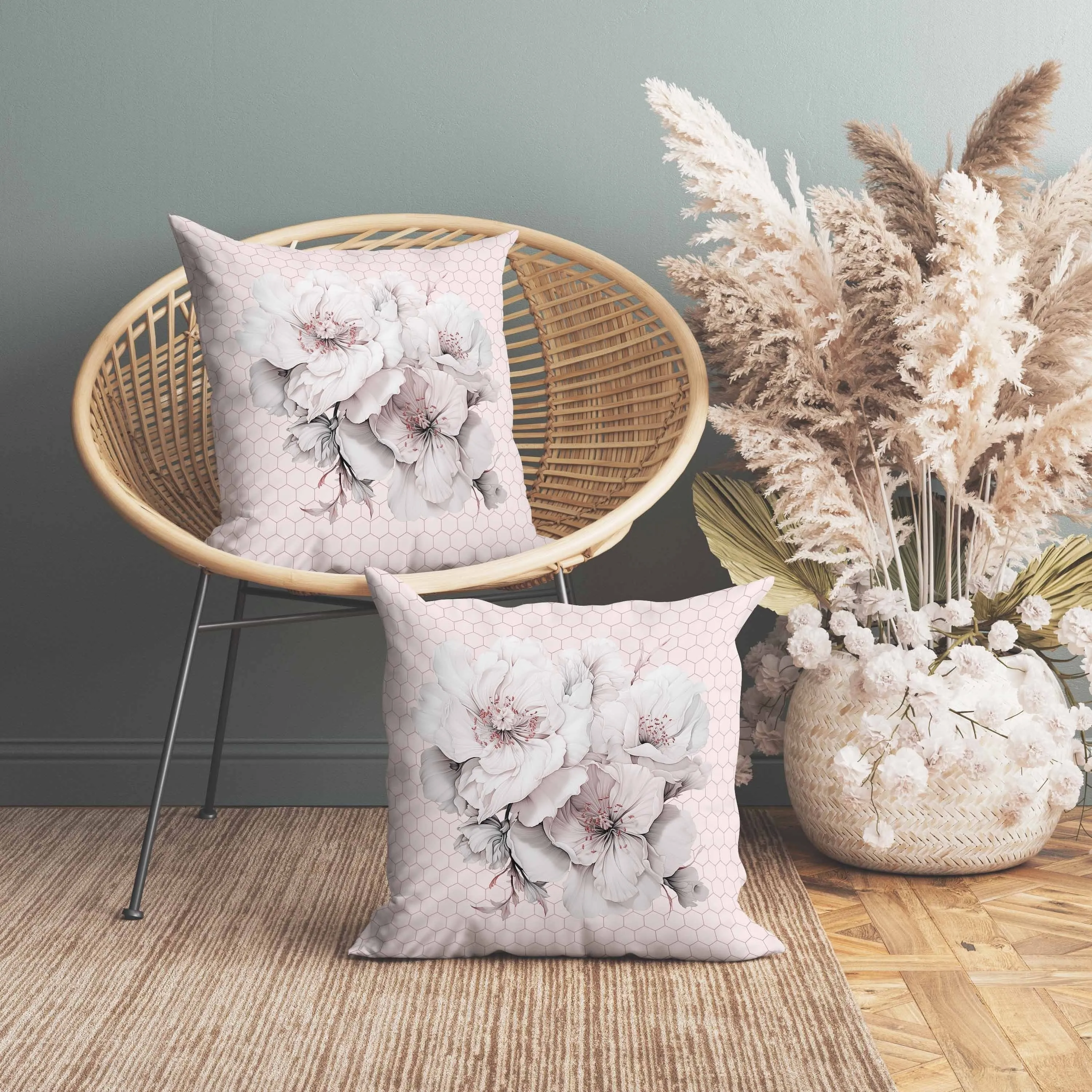 Magnolia Majesty Indoor/Outdoor Reversible Throw Pillow Pink