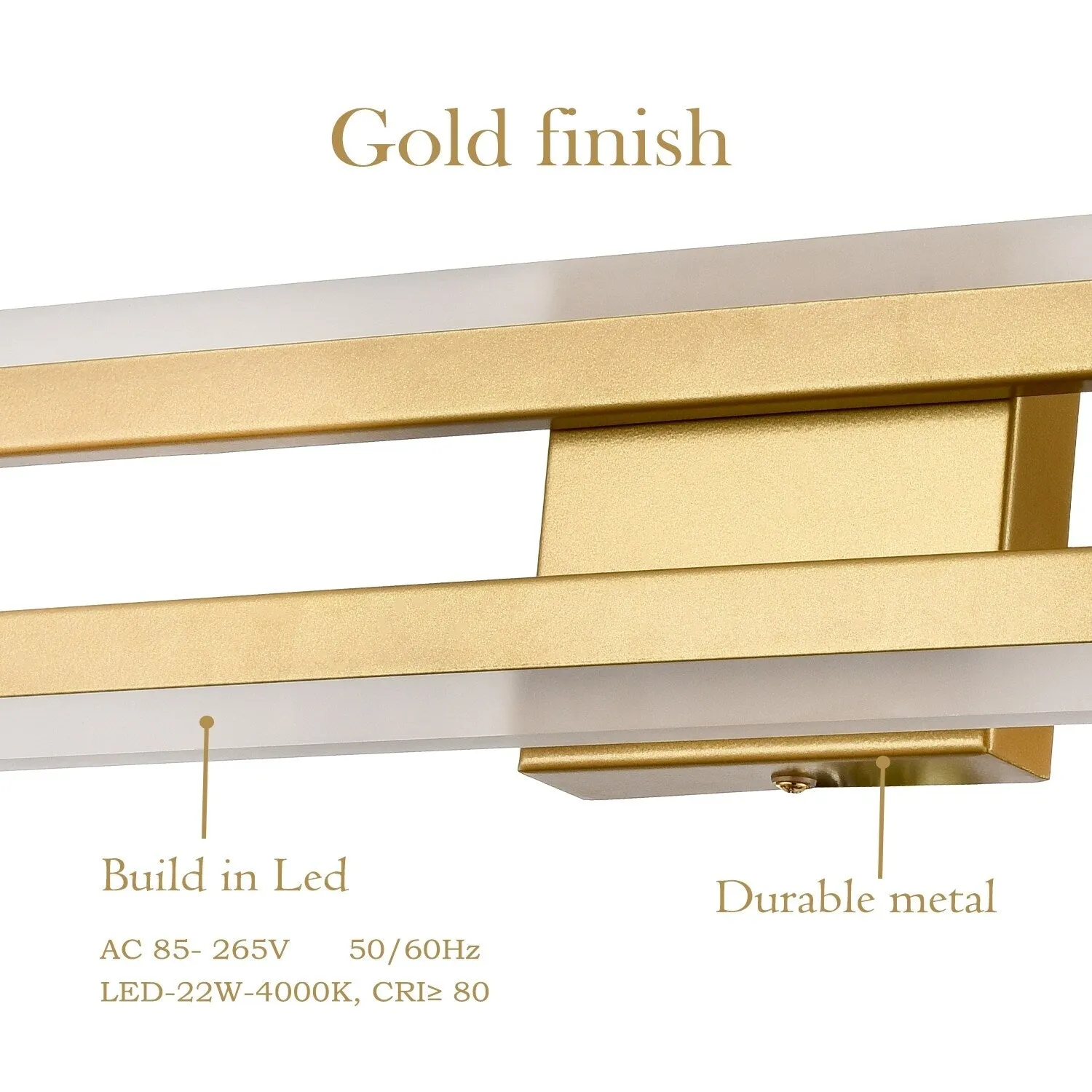 Manarola Modern LED Bathroom Vanity Light Brass Wall Sconce . Vanity Light