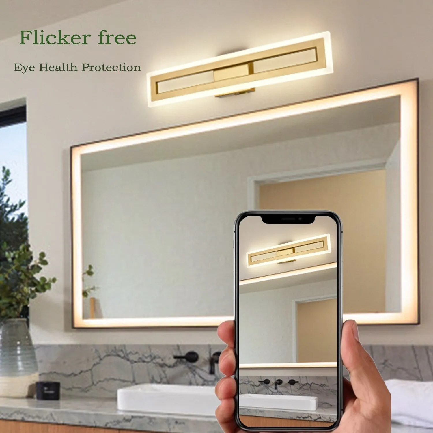 Manarola Modern LED Bathroom Vanity Light Brass Wall Sconce . Vanity Light