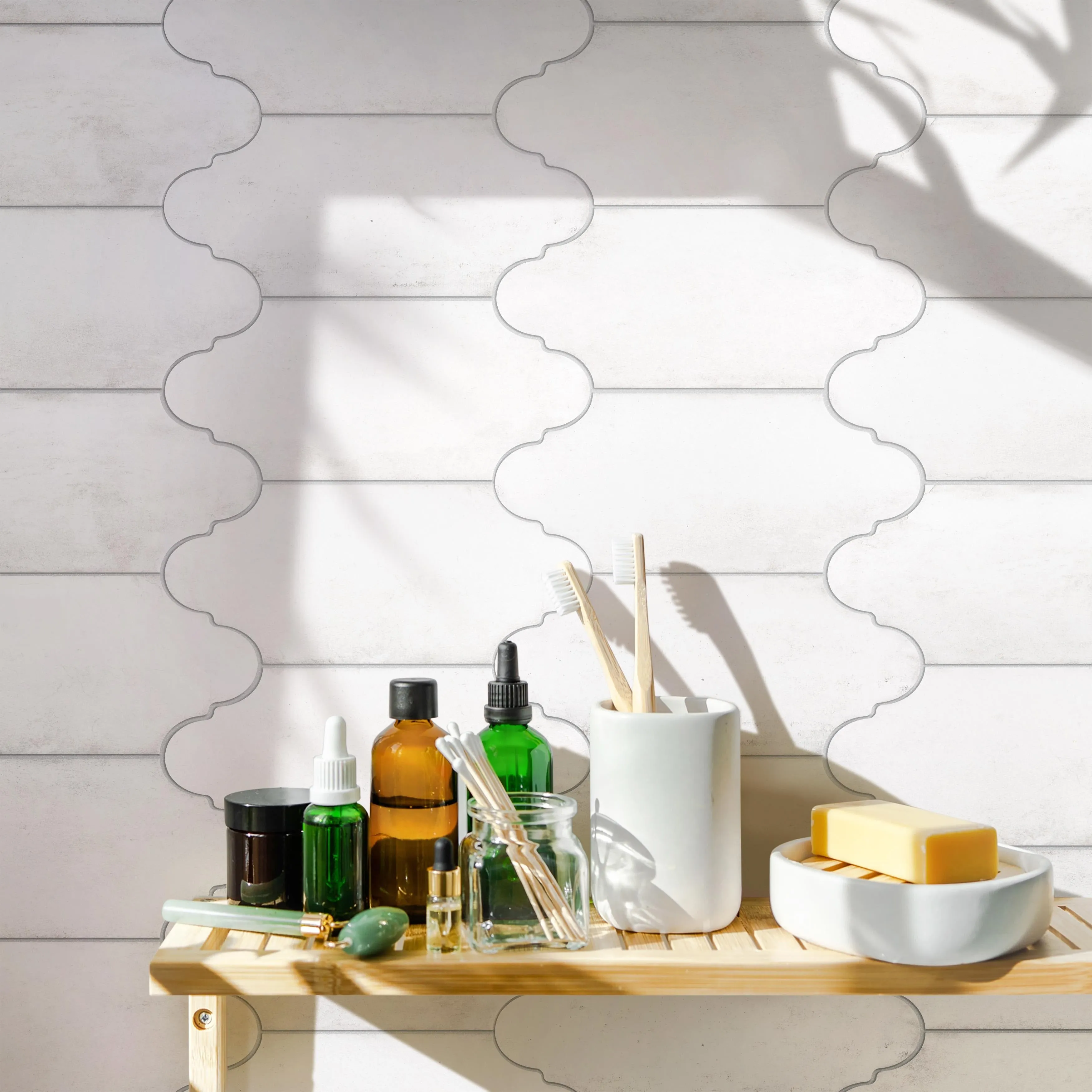 Merola Tile Alhama Provenzal White 6-1/4 x 12-3/4 Porcelain Floor and Wall Tile