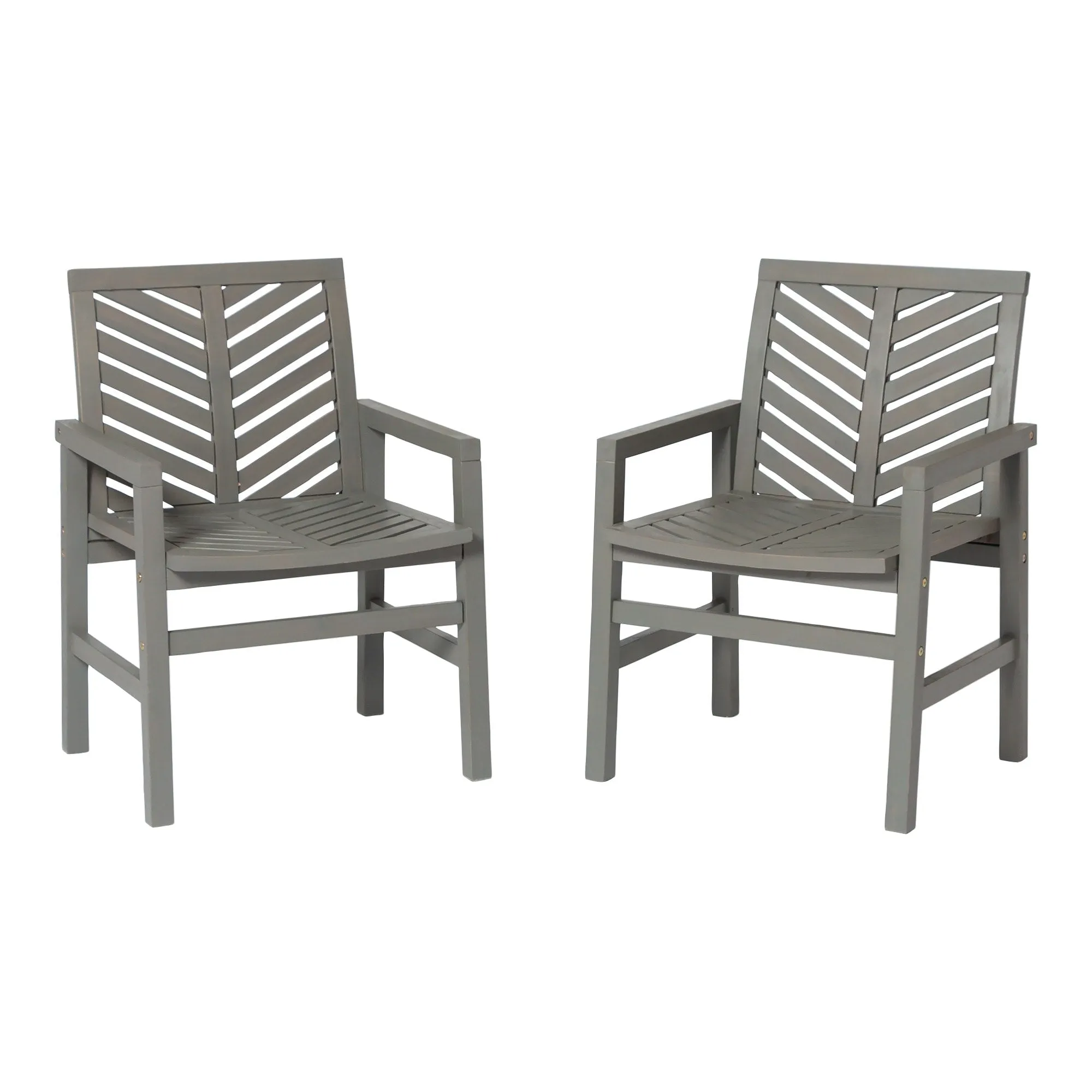 Middlebrook Acacia Wood Chevron Patio Chair (Set of 2)