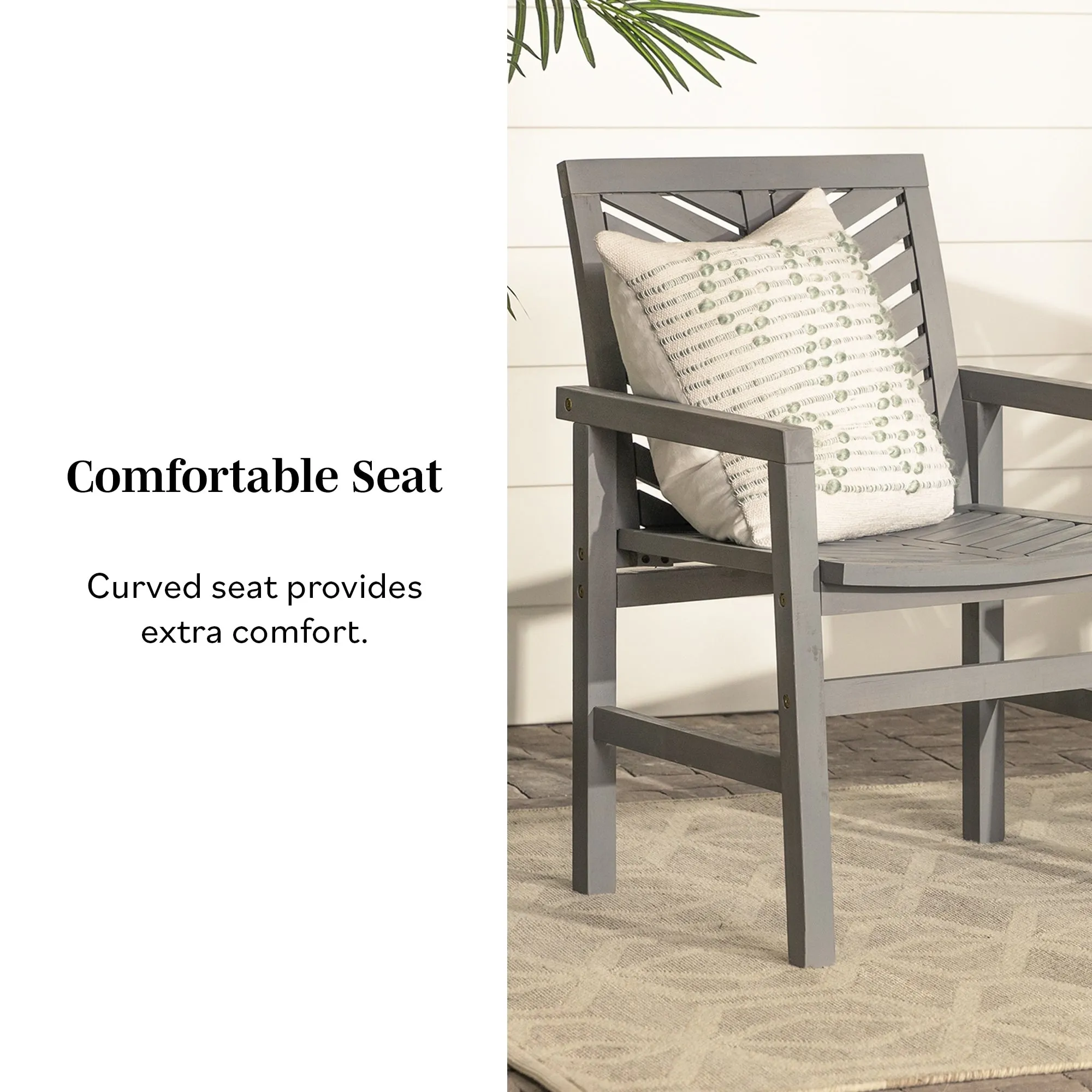 Middlebrook Acacia Wood Chevron Patio Chair (Set of 2)