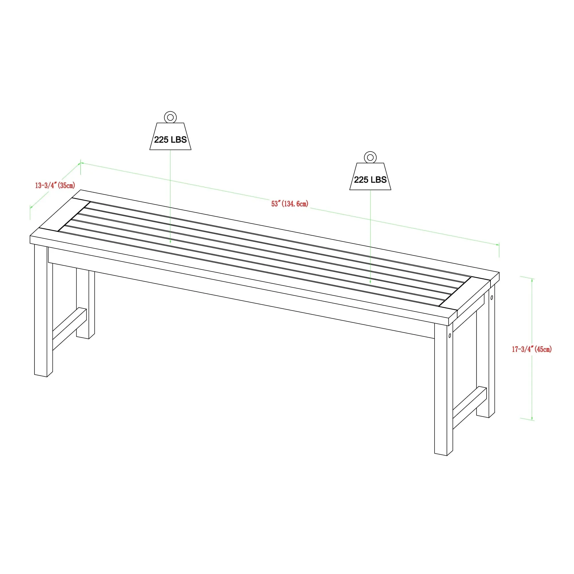 Middlebrook Surfside 53-inch Acacia Wood Outdoor Bench