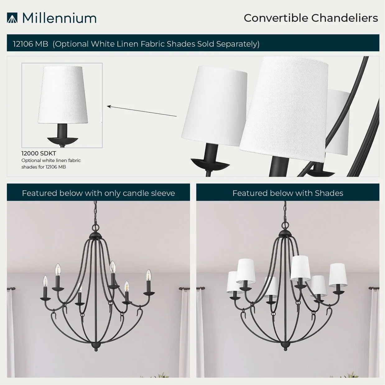 Millennium Lighting 12106 Eisley 6 Light 29 Wide Chandelier