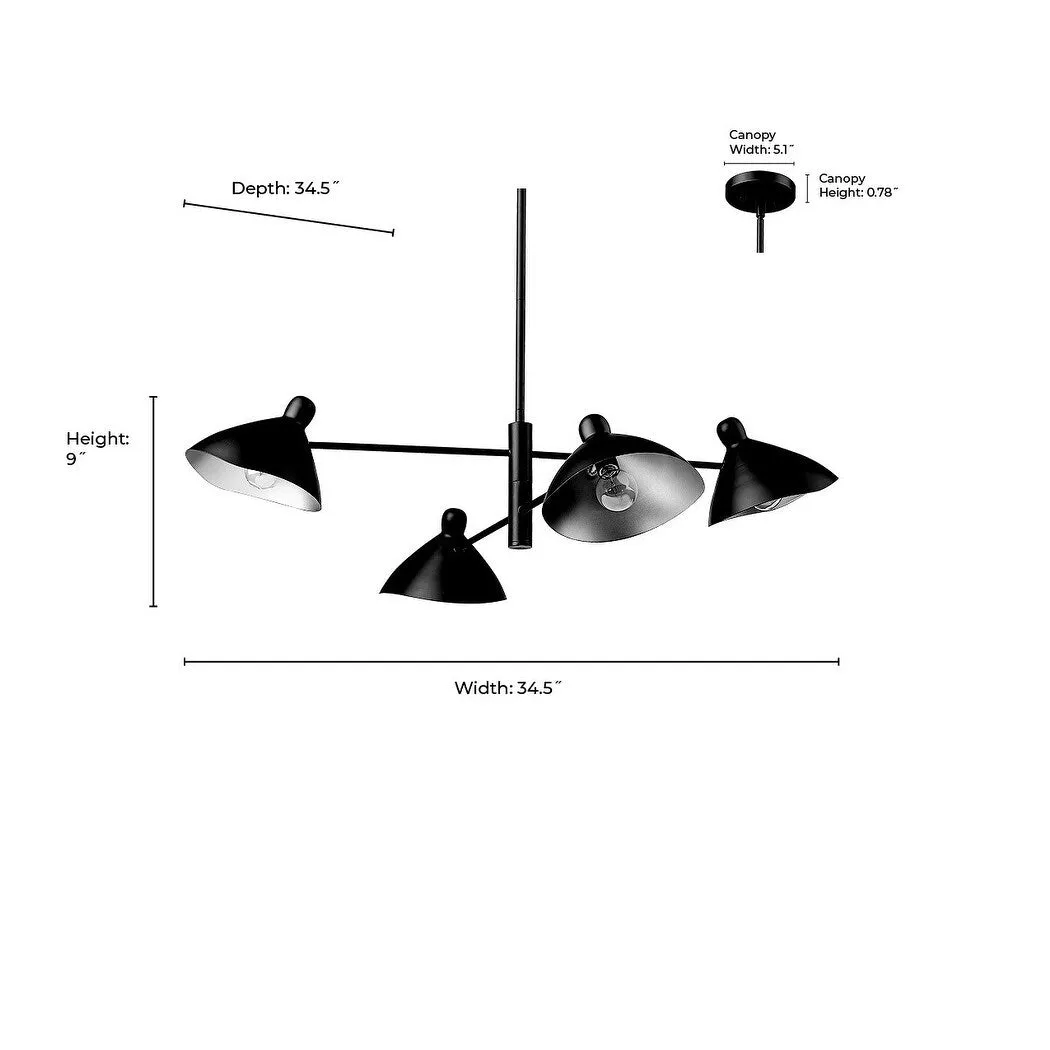 Millennium Lighting 12804 Warhol 4 Light 35 Wide Chandelier