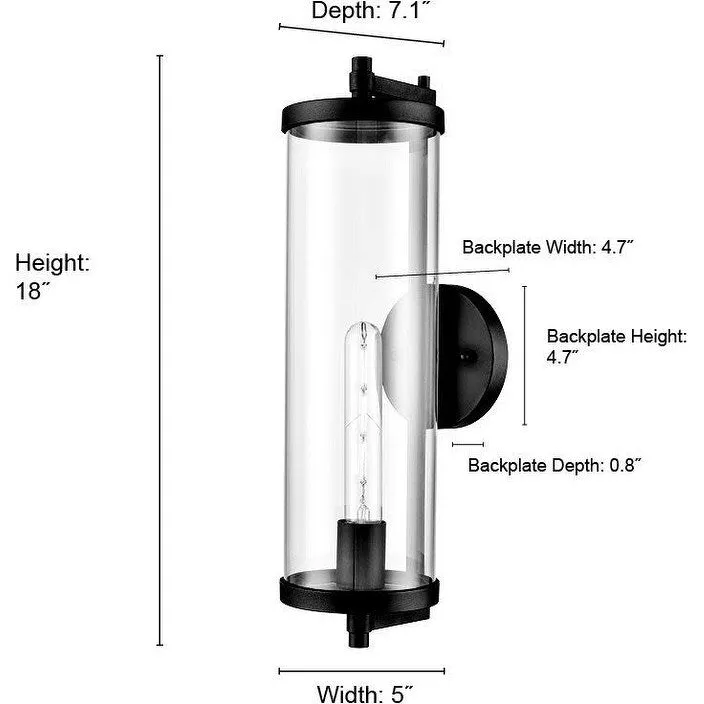 Millennium Lighting 240101 Beckham 18 Tall Outdoor Wall Sconce with
