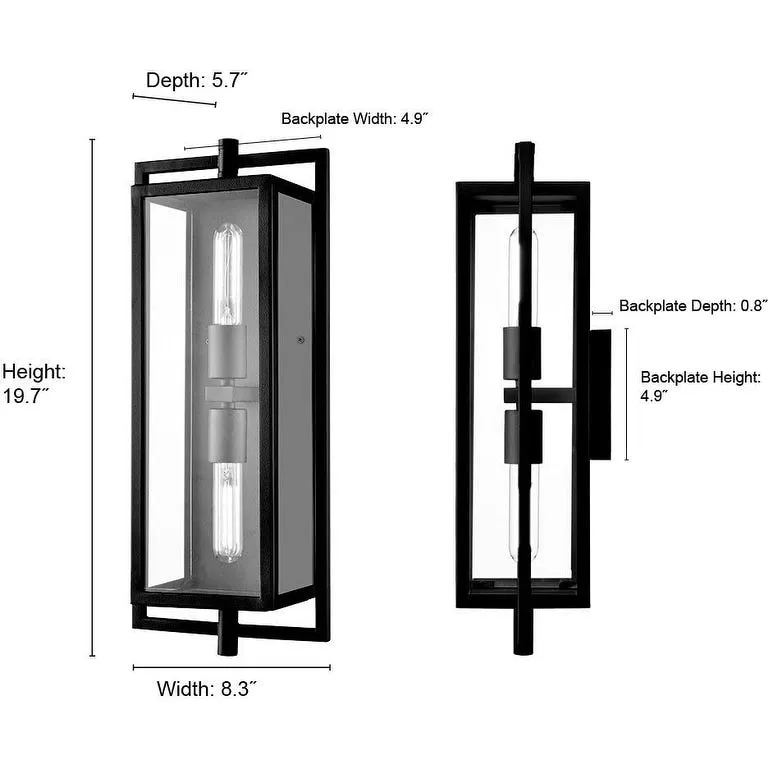 Millennium Lighting 250002 Rankin 2 Light 20 Tall Outdoor Wall Sconce