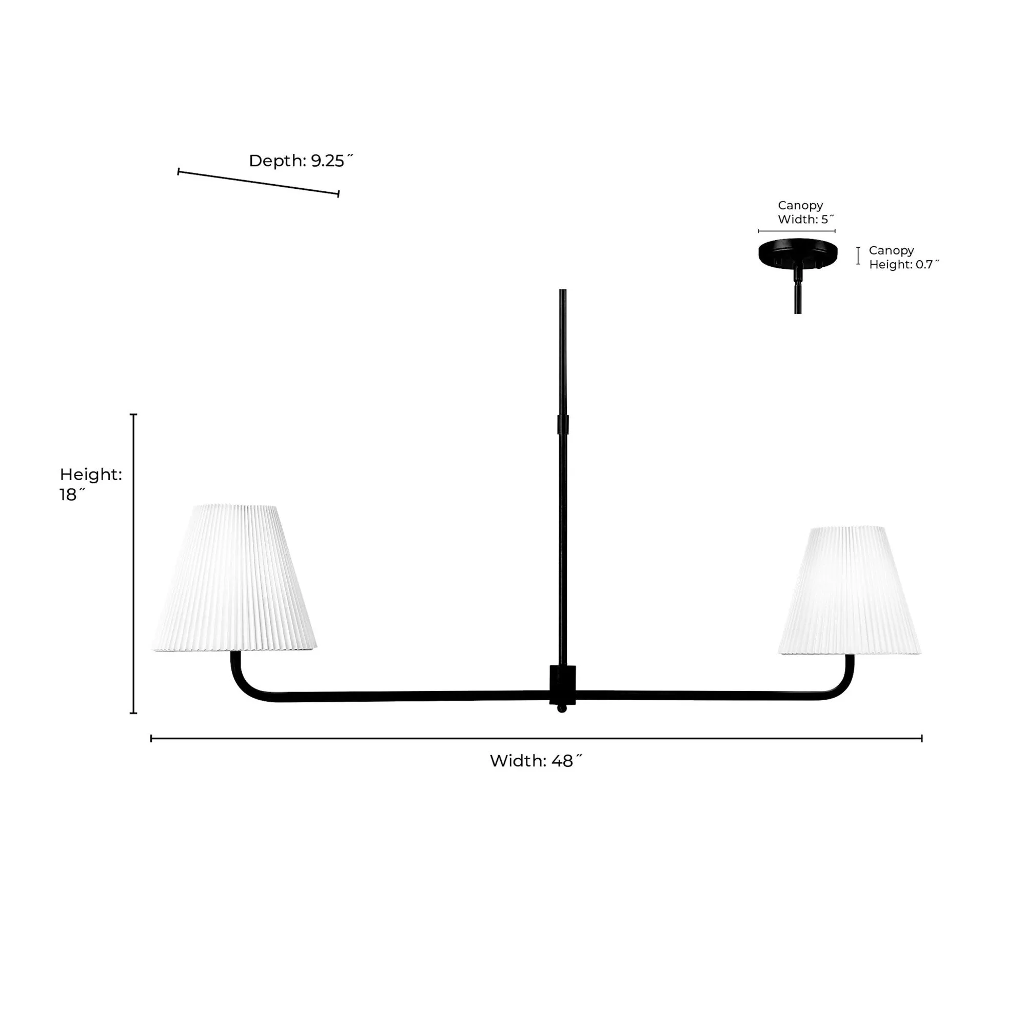 Millennium Lighting 25102 Ami 2 Light 48 Wide Linear Chandelier