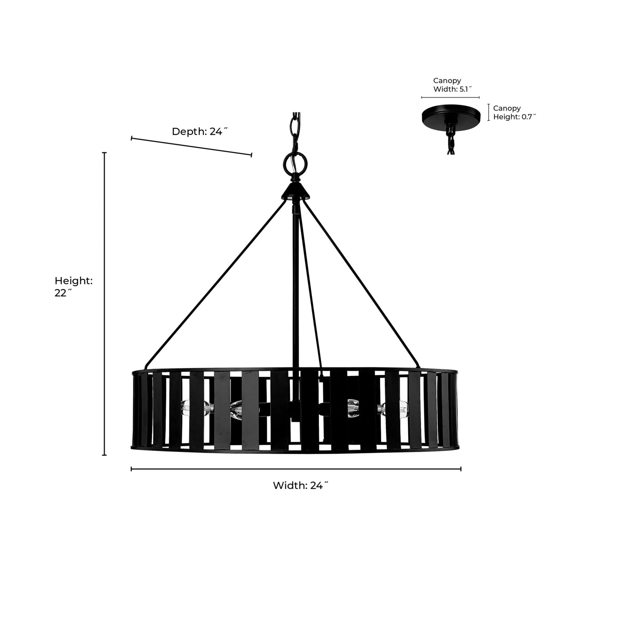 Millennium Lighting 27006 Stella 6 Light 24 Wide Drum Chandelier
