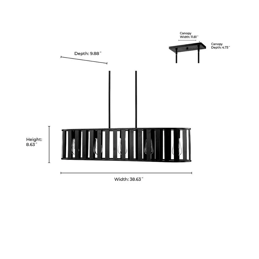 Millennium Lighting 27105 Stella 5 Light 39 Wide Linear Chandelier