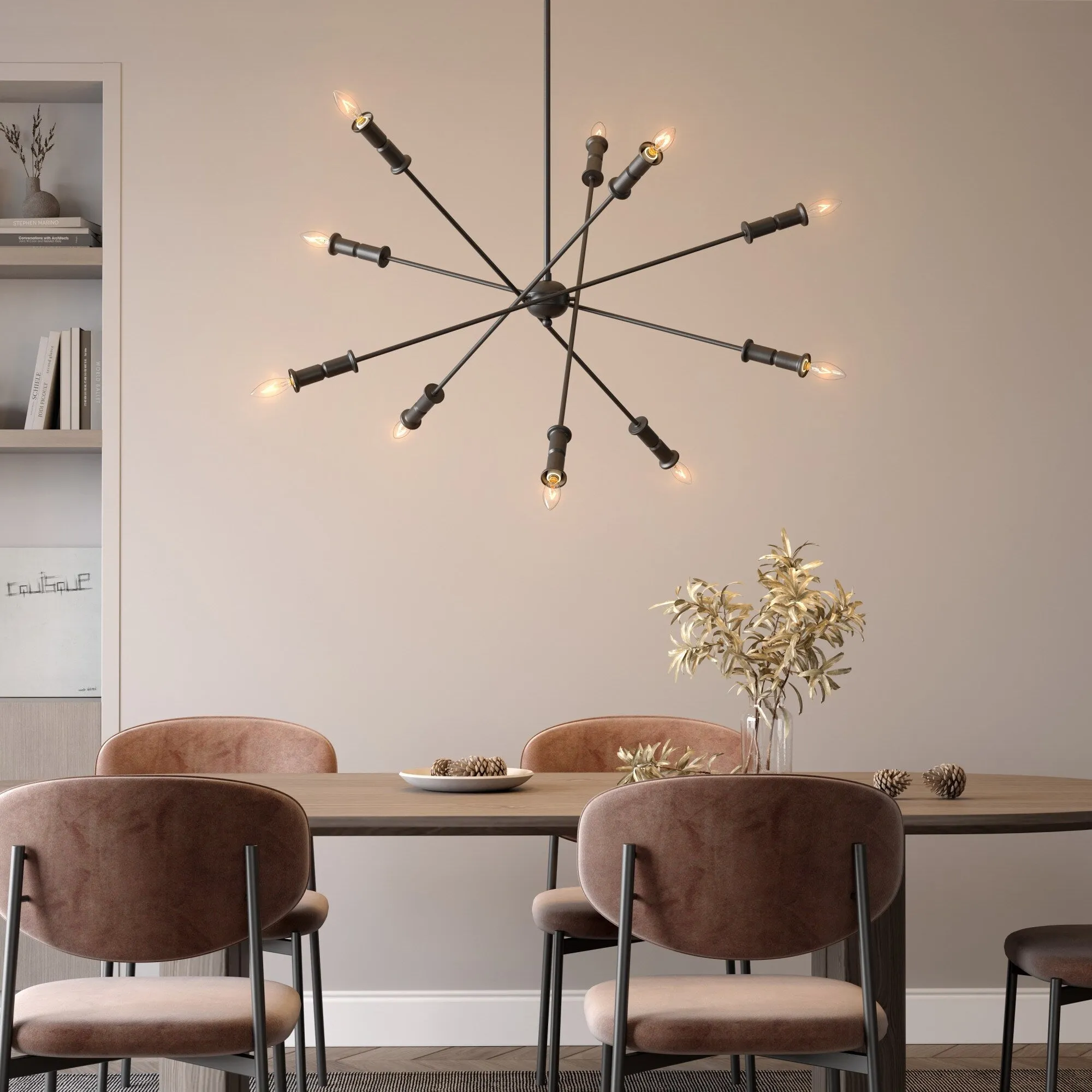 Millennium Lighting 29110 Potiss 10 Light 41 Wide Sputnik Chandelier