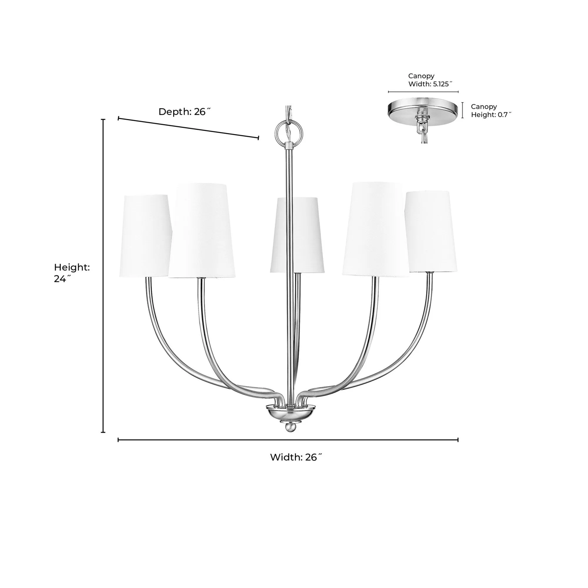 Millennium Lighting 29905 Kandor 5 Light 26 Wide Chandelier