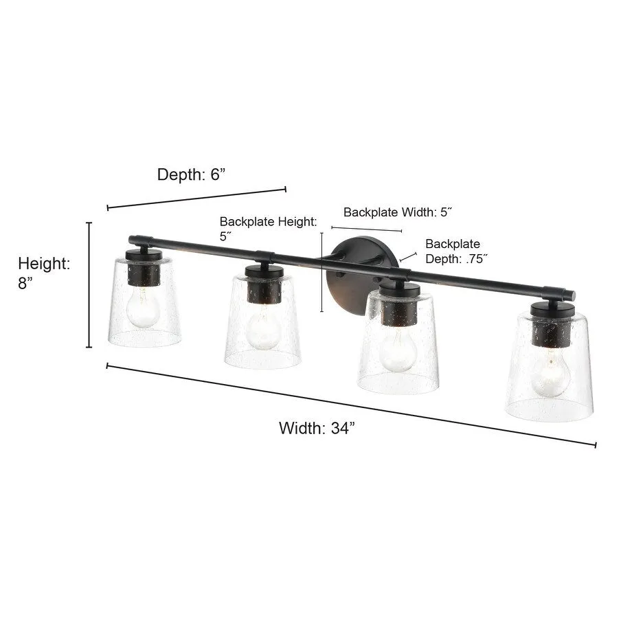 Millennium Lighting 4 Light 34 Wide Bathroom Vanity Light with Clear