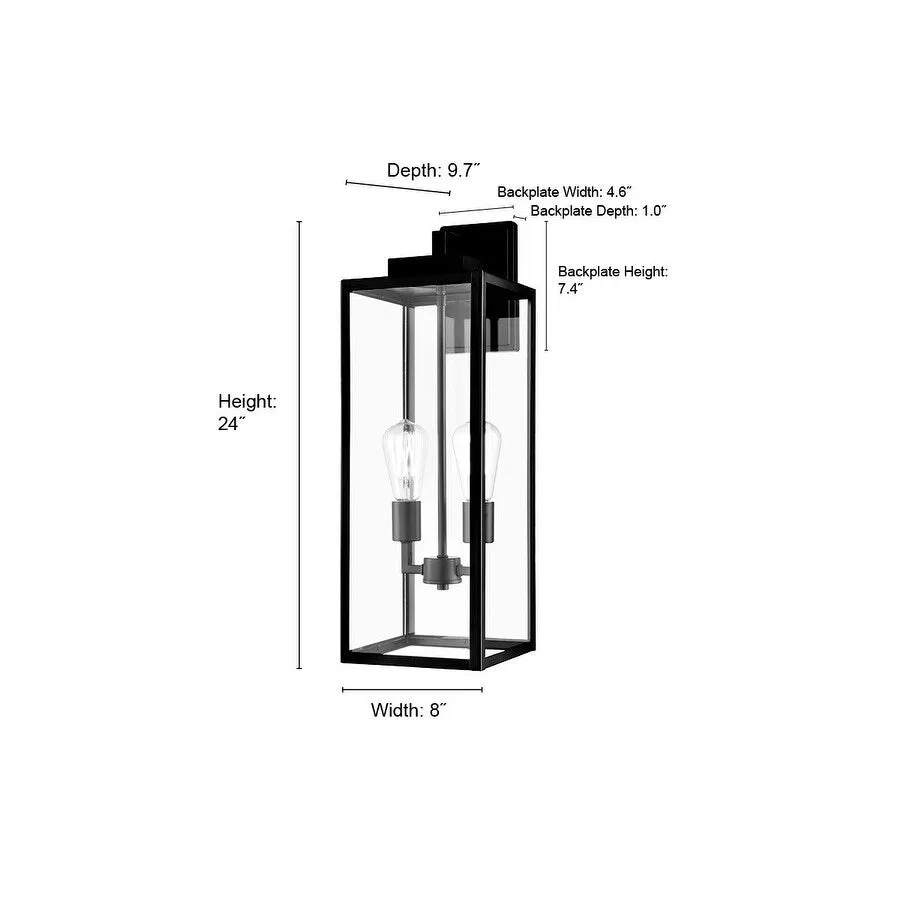 Millennium Lighting 60092 Atless 2 Light 24 Tall Outdoor Wall Sconce