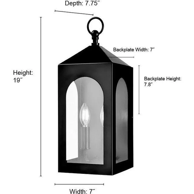 Millennium Lighting 7802 Bratton 2 Light 19 Tall Outdoor Wall Sconce