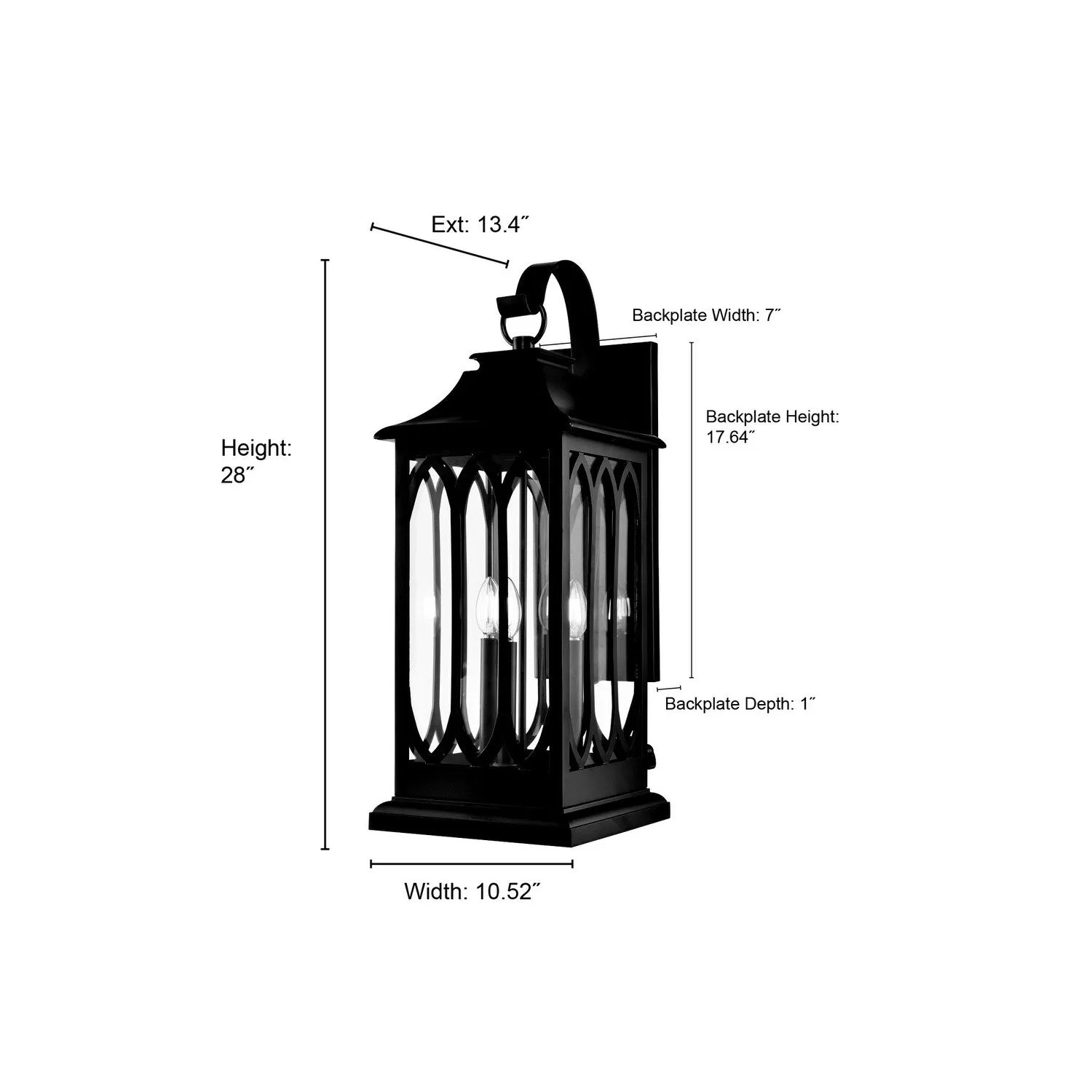 Millennium Lighting 88104 Mallorey 3 Light 11 Wide Outdoor Taper