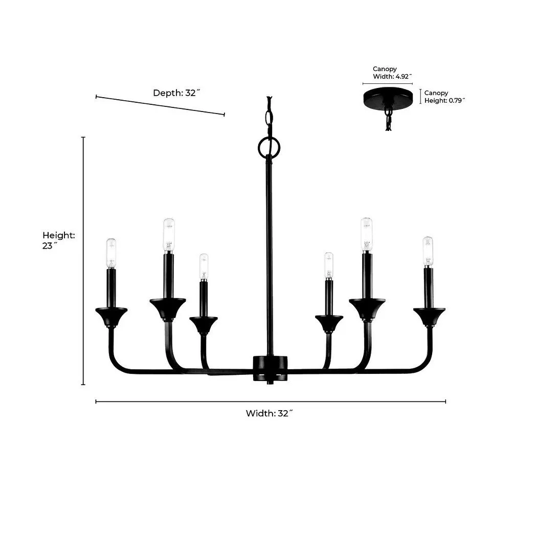 Millennium Lighting 97326 Herring 6 Light 32 Wide Taper Candle Style