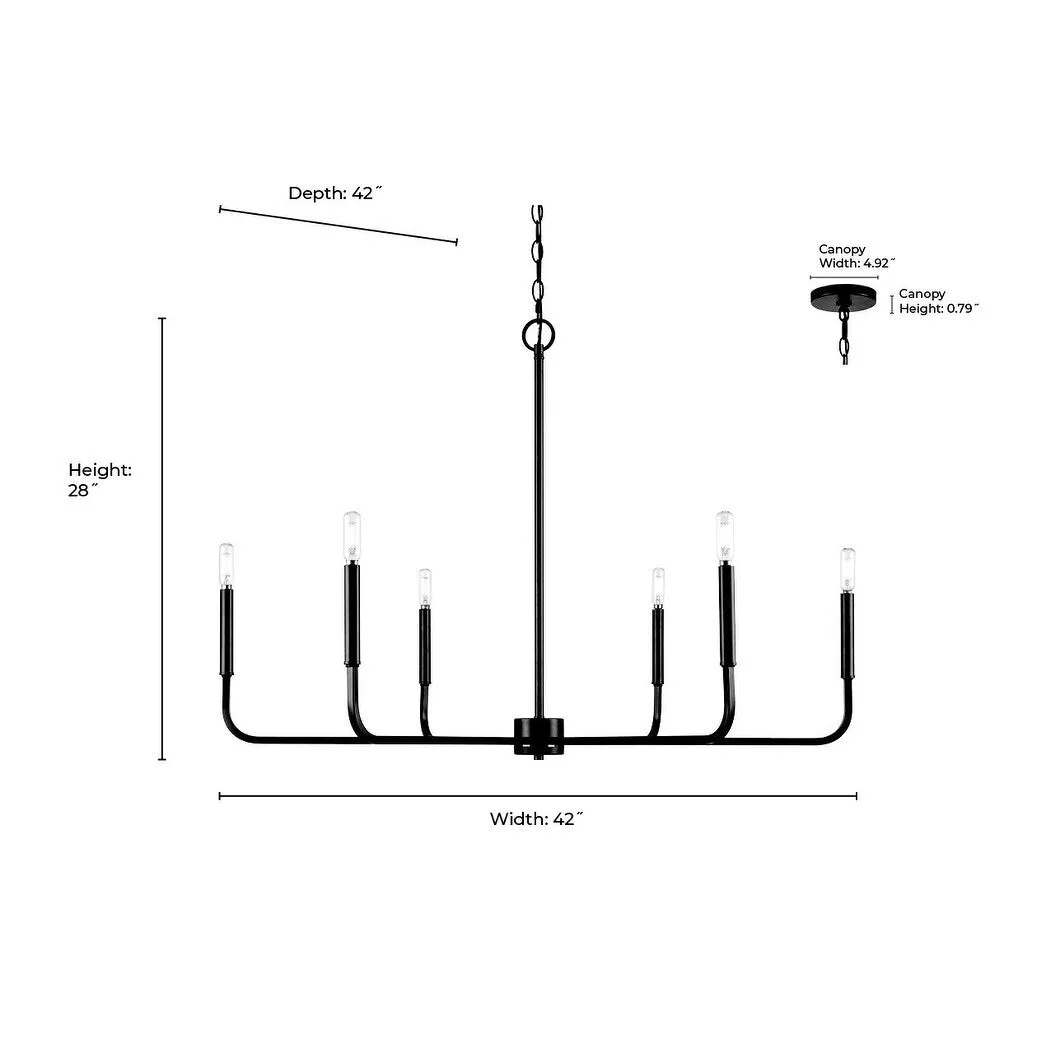 Millennium Lighting 97426 Herring 6 Light 42 Wide Taper Candle Style