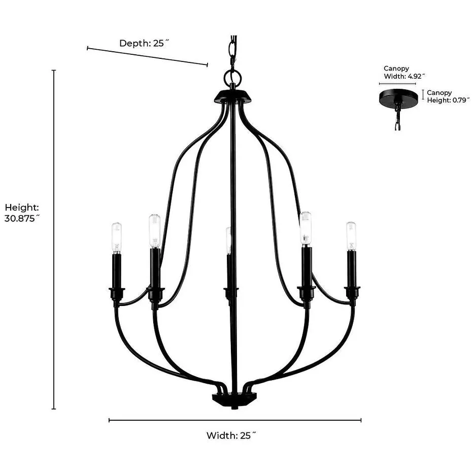 Millennium Lighting 98005 Senoia 5 Light 25 Wide Pillar Candle Style