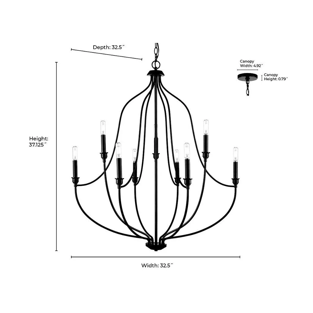 Millennium Lighting 98009 Senoia 9 Light 33 Wide Pillar Candle Style