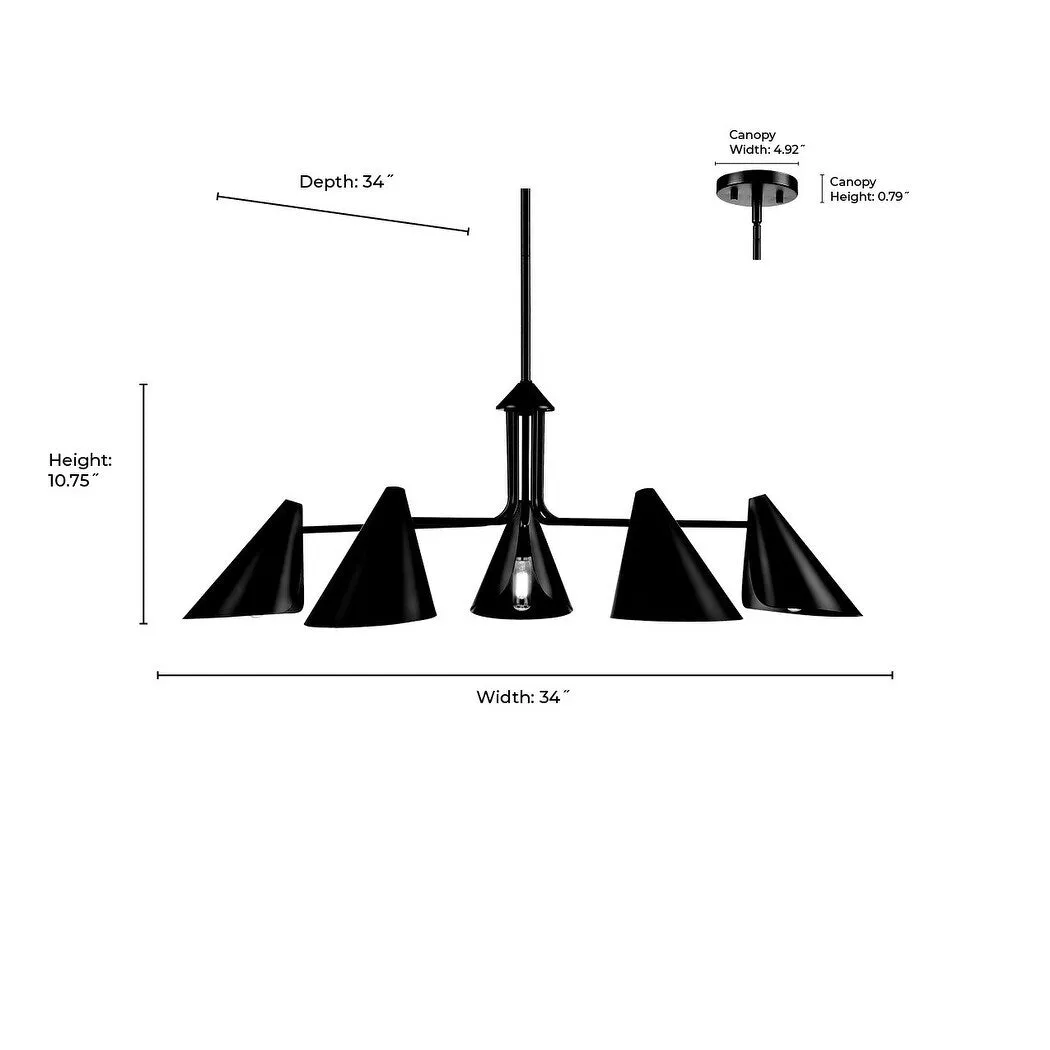 Millennium Lighting 99005 Warhol 5 Light 34 Wide Chandelier