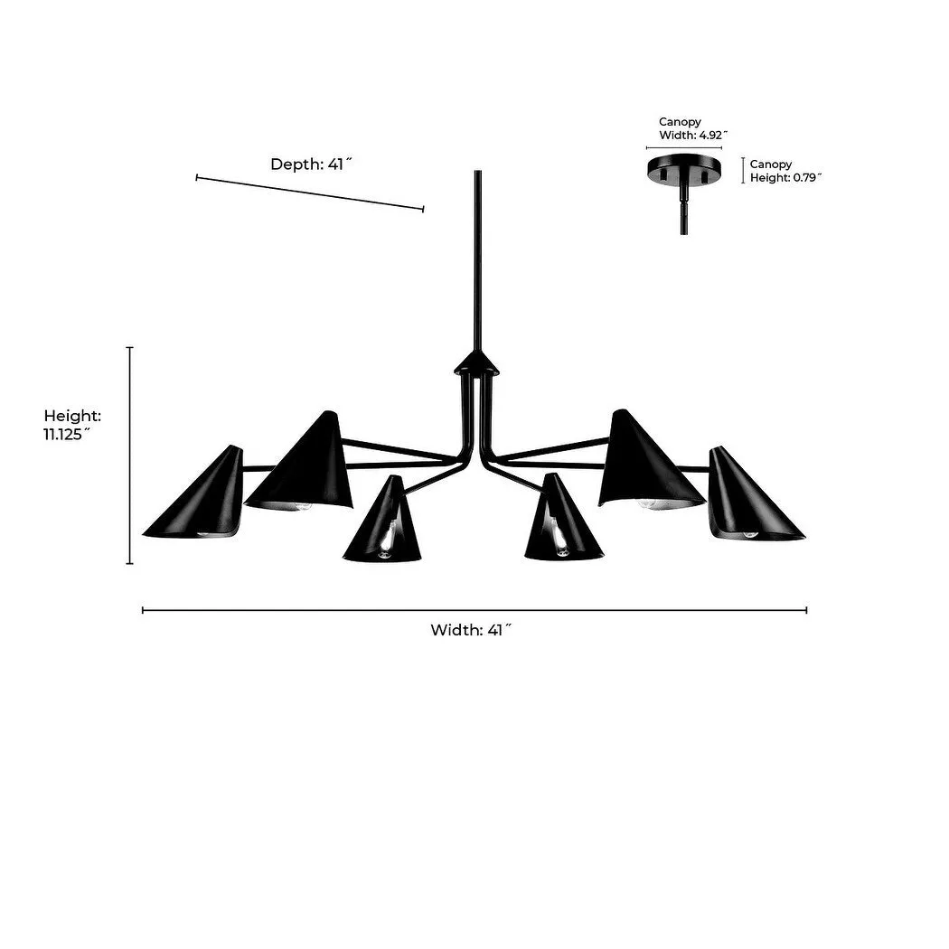 Millennium Lighting 99006 Warhol 6 Light 41 Wide Chandelier
