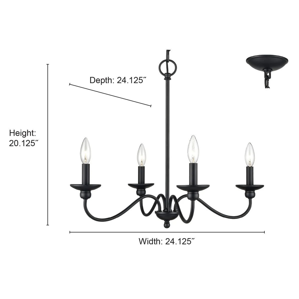 Millennium Lighting Delvona 4 Light 24 Wide Chandelier