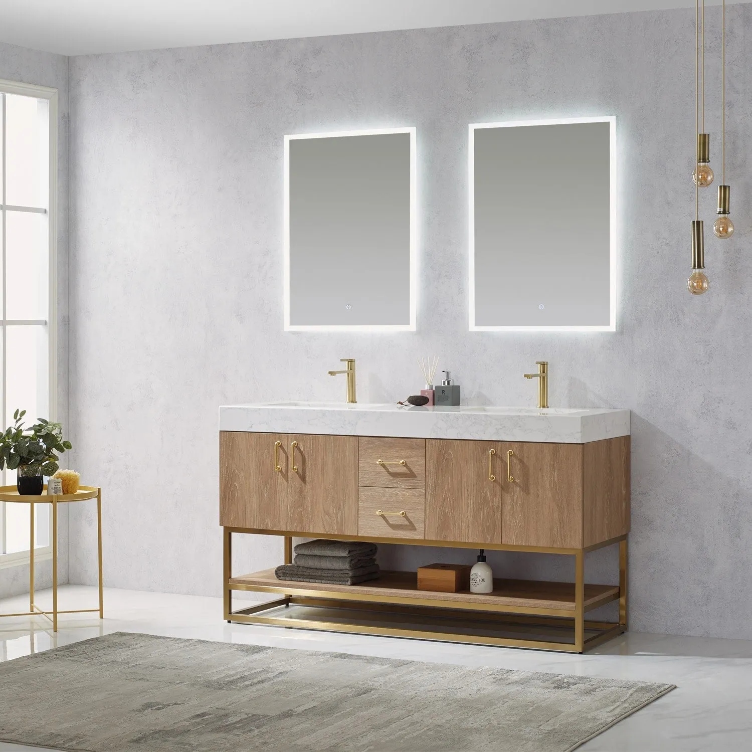 Miseno MV789060 Alistair 60 Free Standing Double Basin Vanity Set
